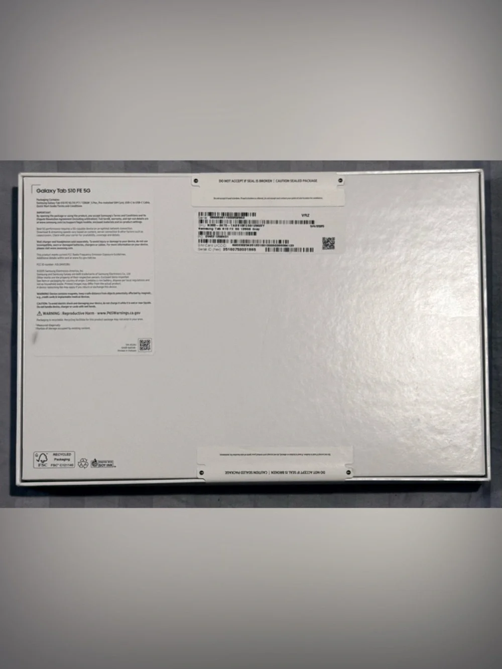 Samsung Galaxy Tab S10 FE 5G Tablet - White Packaging new never opened